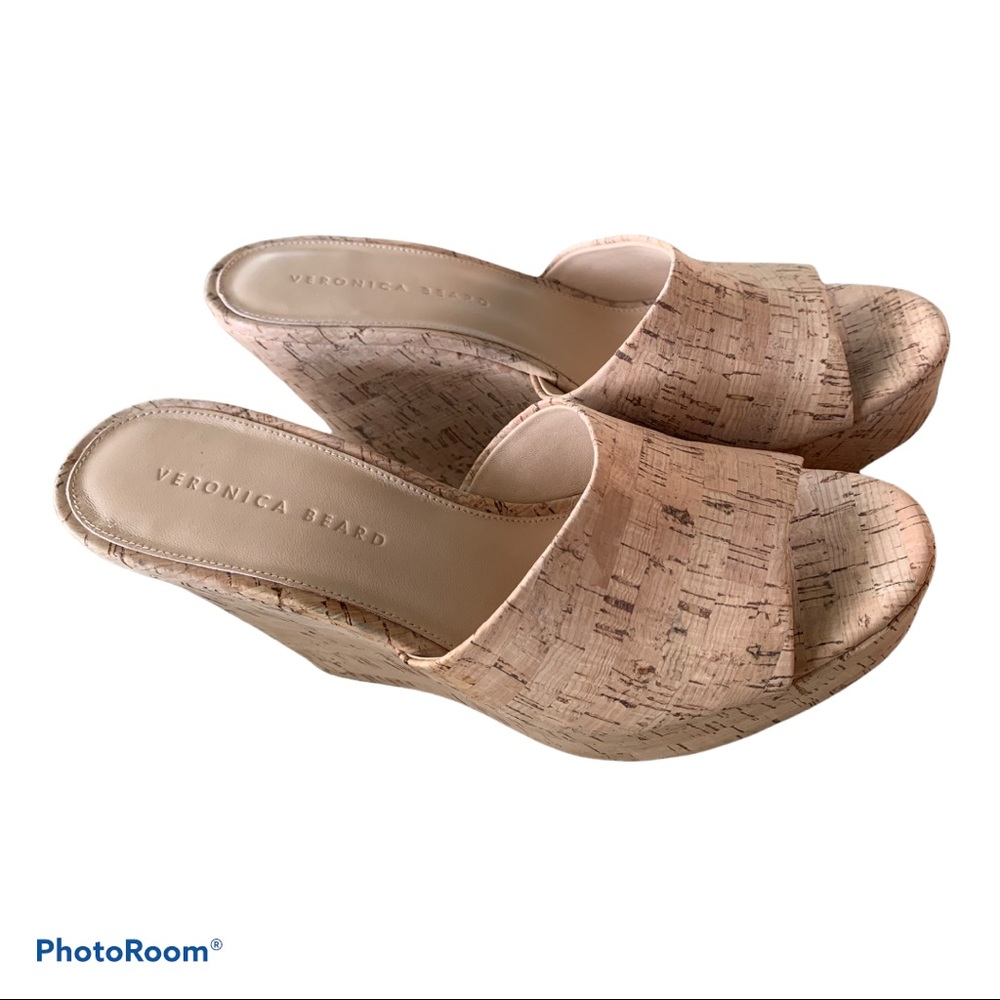 Veronica Beard Dali Cork Platform Wedge Mules - Picture 8 of 16